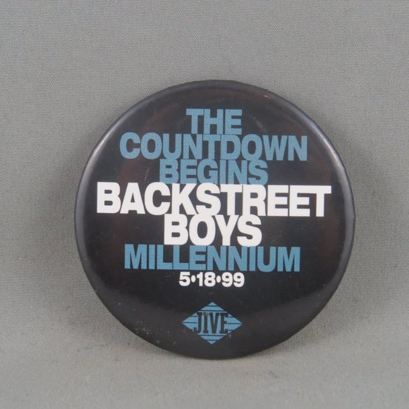 Vintage Band Pin - Back Street Boys Countdown to Millennium- Celluloid Pin - Picture 3 of 3